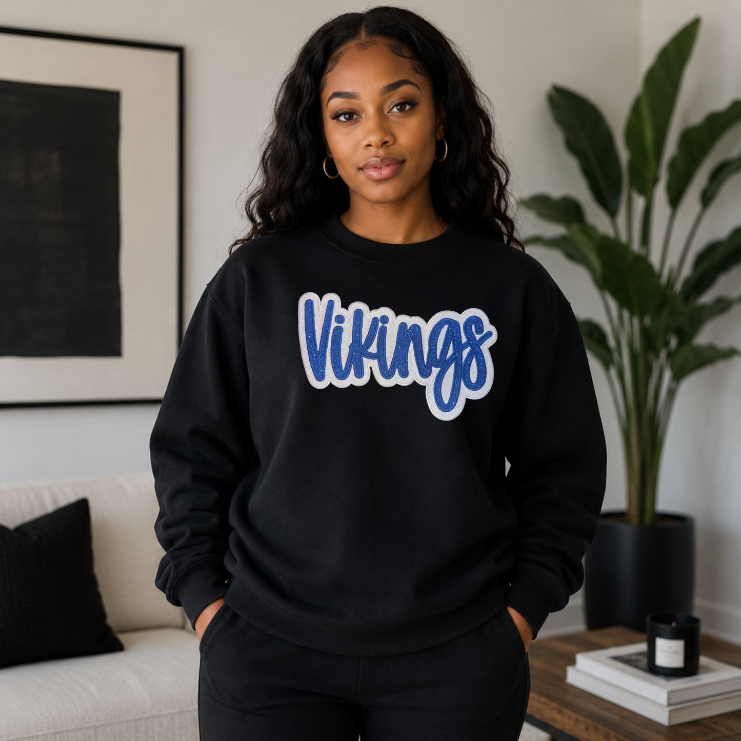 Vikings Double Appliqué Embroidered Sweatshirt