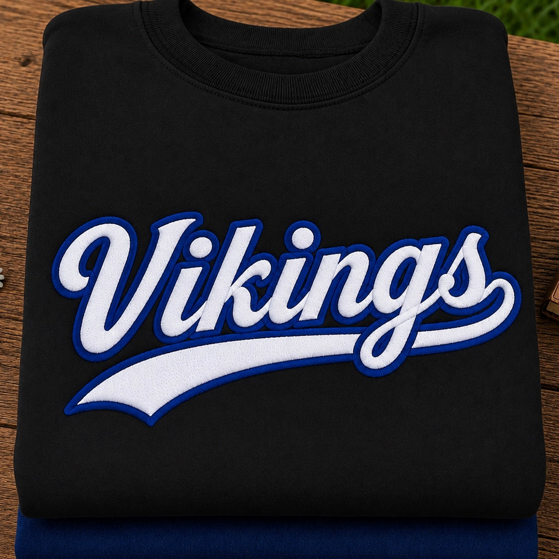 Vikings Retro Appliqué Embroidered Sweatshirt