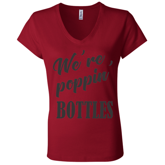 We're Poppin Bottles (Black) V-Neck T-Shirt