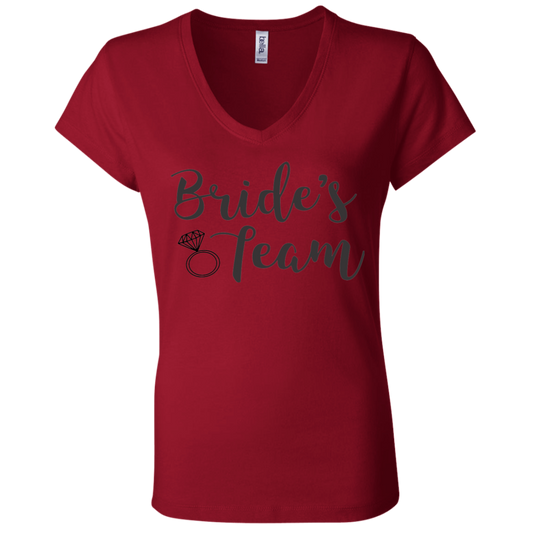 Bride's Team (Black) V-Neck T-Shirt