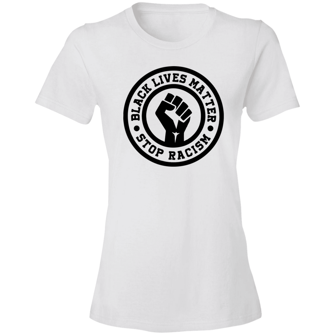 Black Lives Matter Stop Racism Basic White T-Shirt