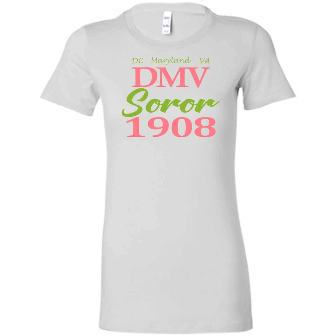 DMV Soror Pink and Green Ladies' T-Shirt