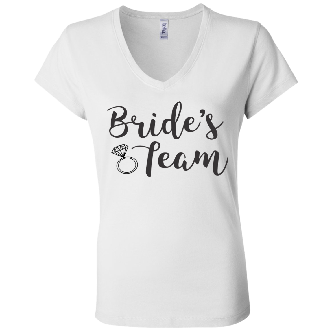 Bride's Team (Black) V-Neck T-Shirt
