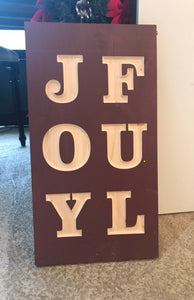 Joyful Carved Wood Sign