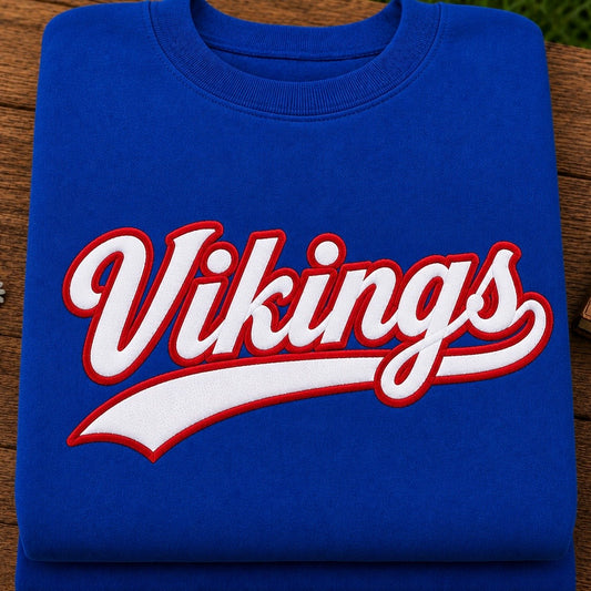 Vikings Retro Appliqué Embroidered Sweatshirt