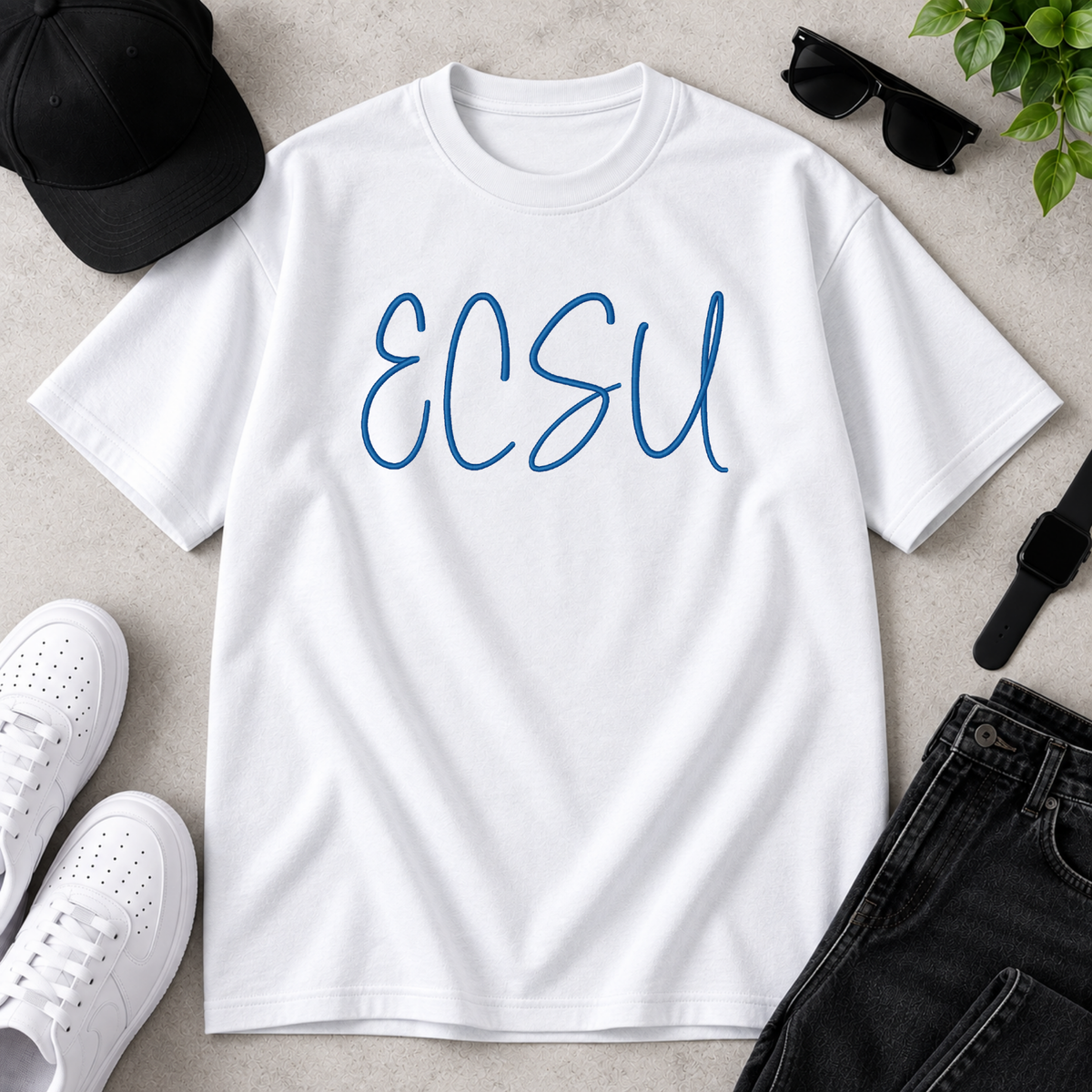 ECSU Puff Embroidered T-Shirt
