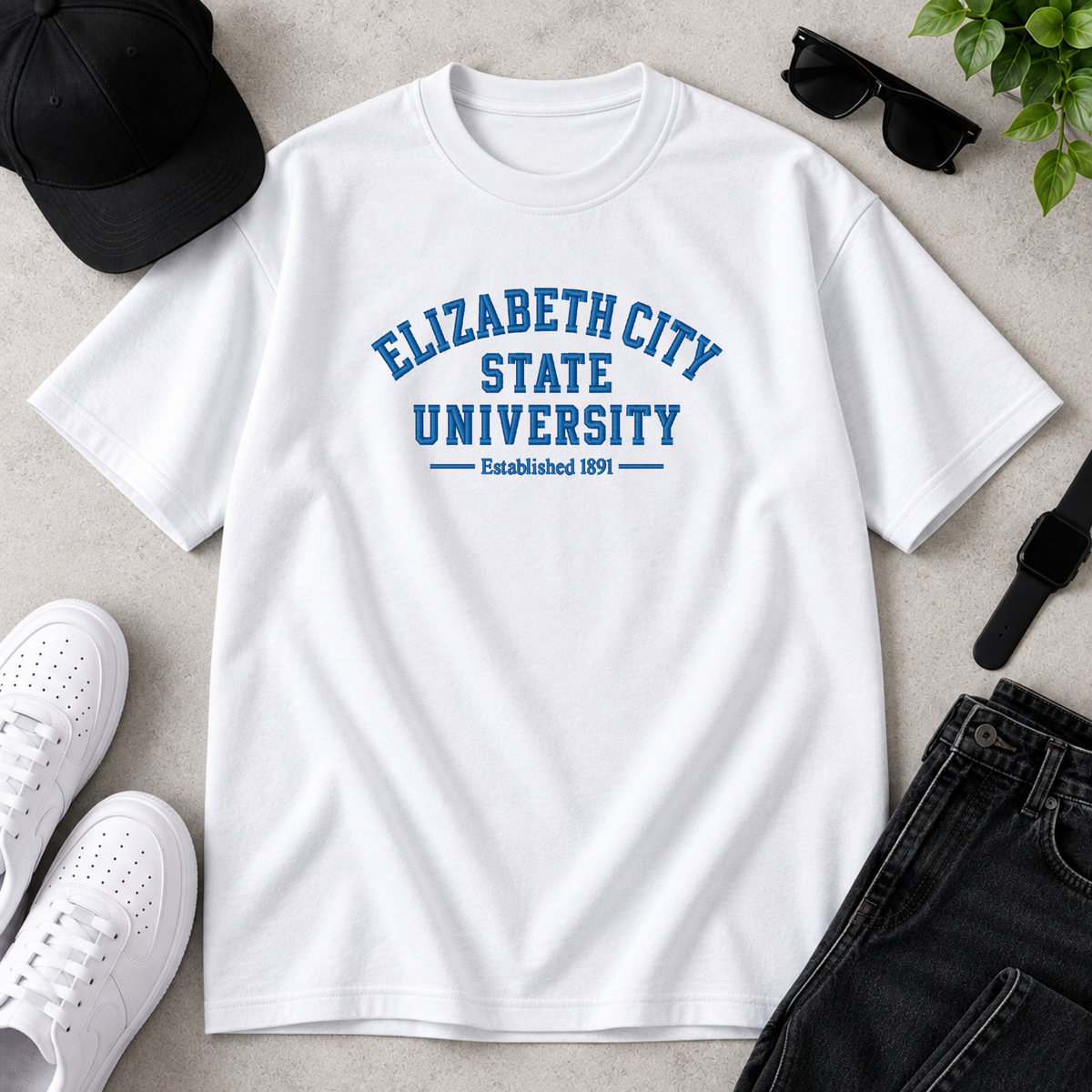 Arched ECSU Embroidered T-Shirt