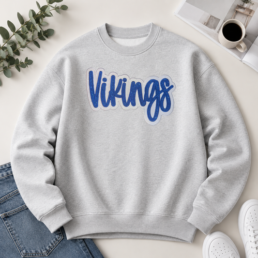 Vikings Double Appliqué Embroidered Sweatshirt