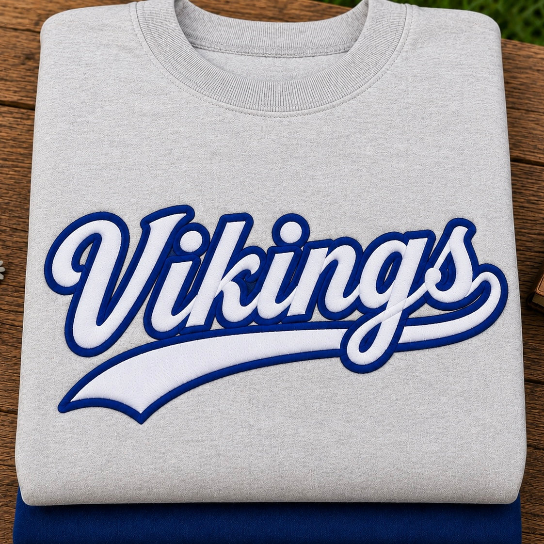 Vikings Retro Appliqué Embroidered Sweatshirt