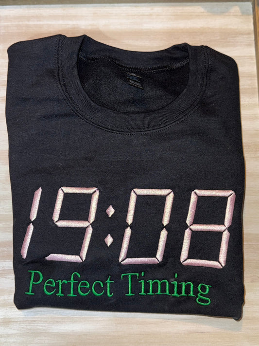 1908 Perfect Timing Embroidered Sweatshirt