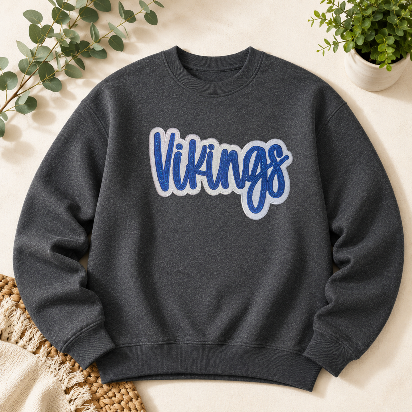 Vikings Double Appliqué Embroidered Sweatshirt
