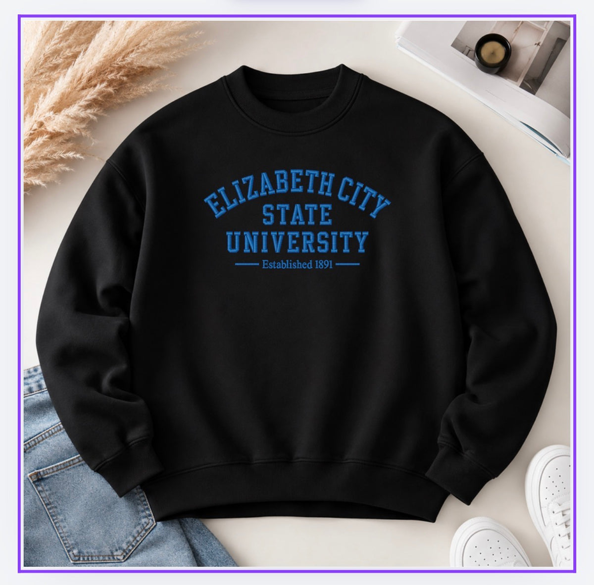 Arched ECSU Embroidered Sweatshirt