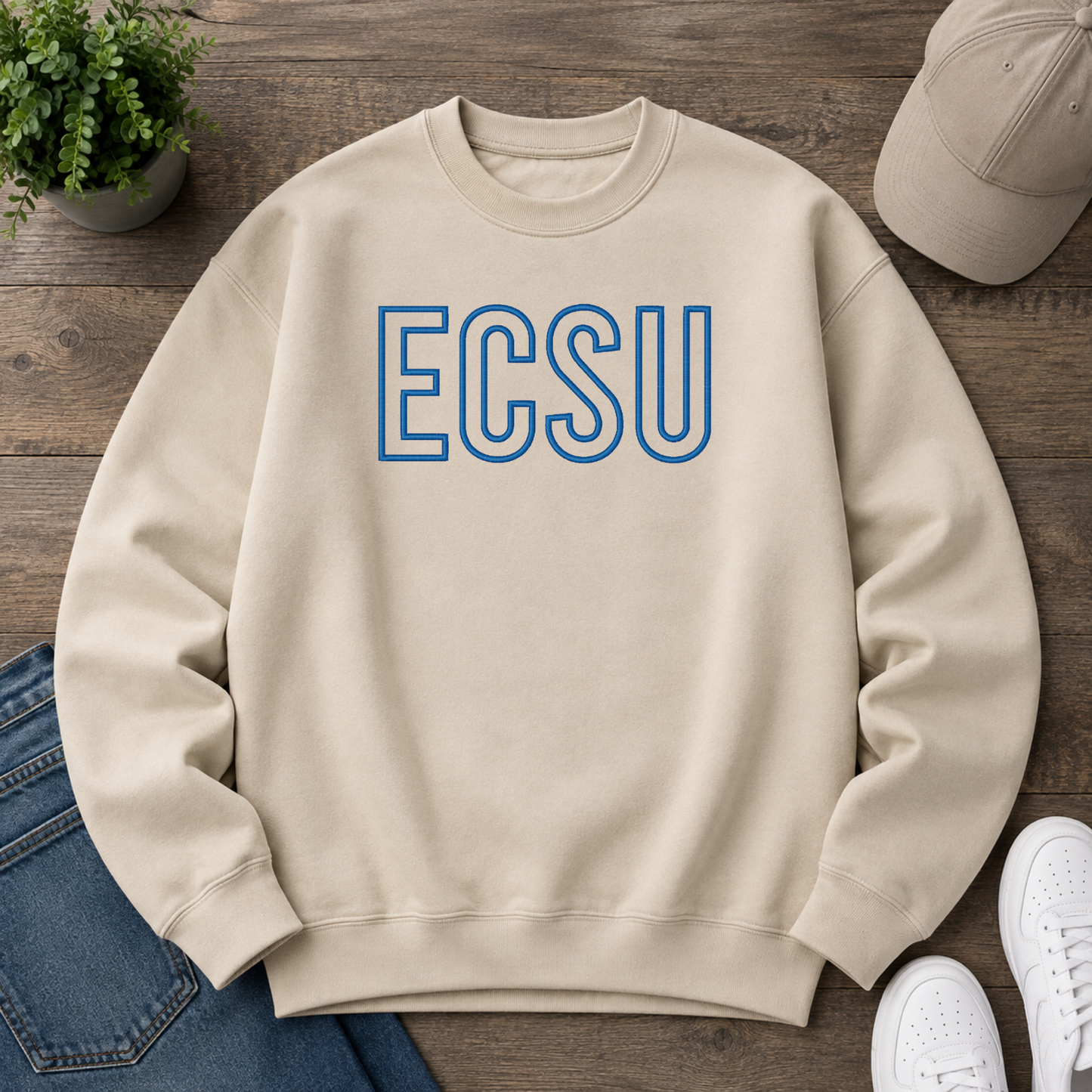 ECSU Puff Embroidered Sweatshirt