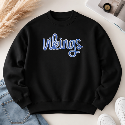 Vikings Glitter Appliqué Embroidered Sweatshirt