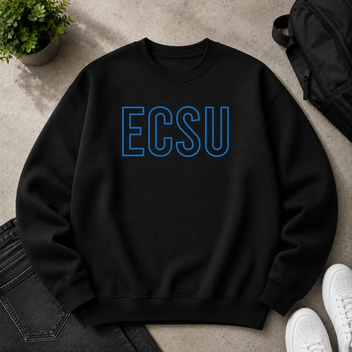 ECSU Puff Embroidered Sweatshirt