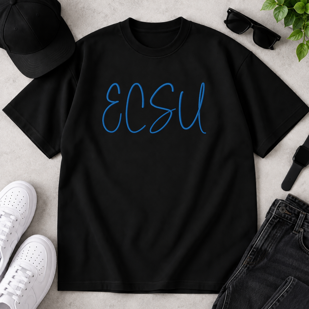 ECSU Puff Embroidered T-Shirt