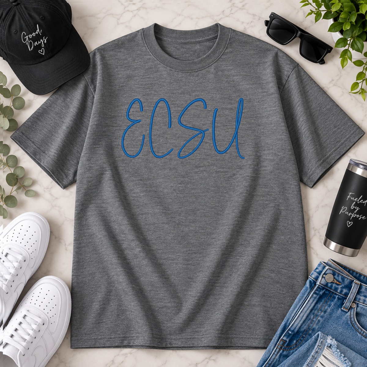 ECSU Puff Embroidered T-Shirt