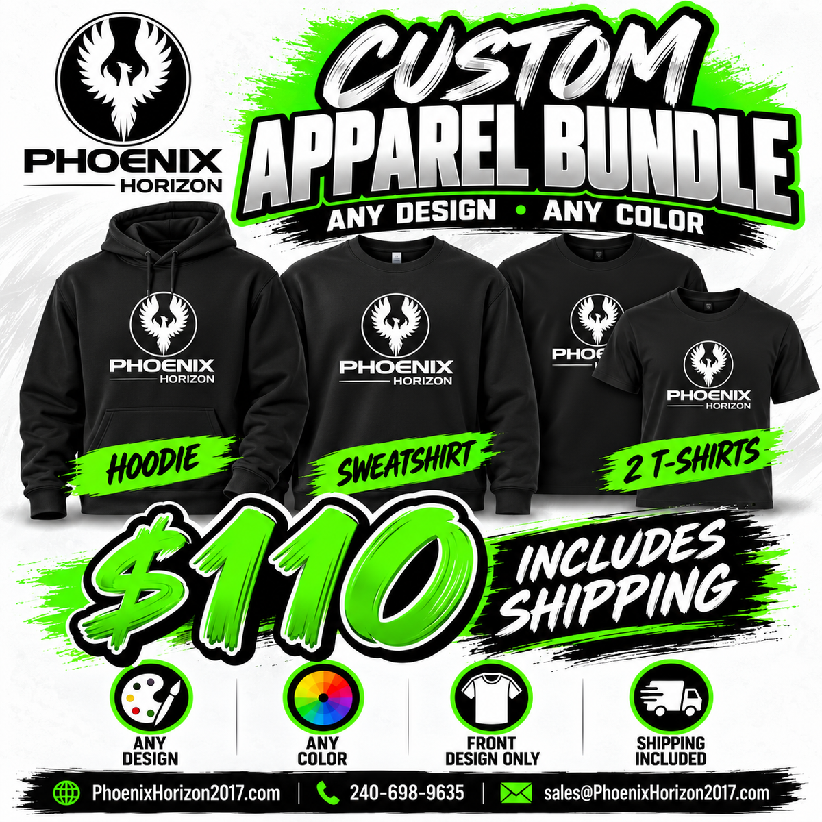 Custom Apparel Bundle $110