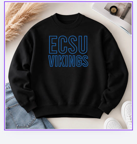 ECSU Vikings Puff Embroidered Sweatshirt