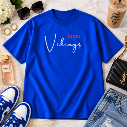 ECSU Vikings Puff Embroidered T-Shirt