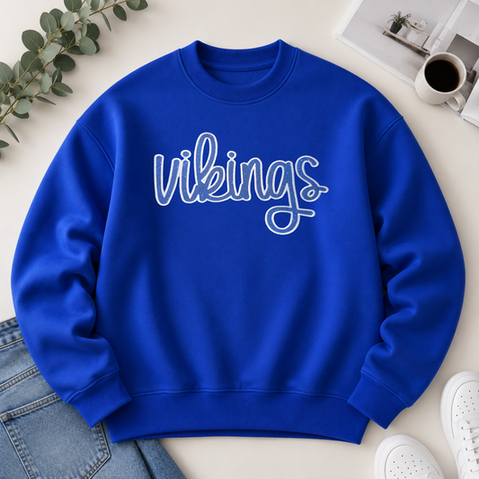 Vikings Glitter Appliqué Embroidered Sweatshirt
