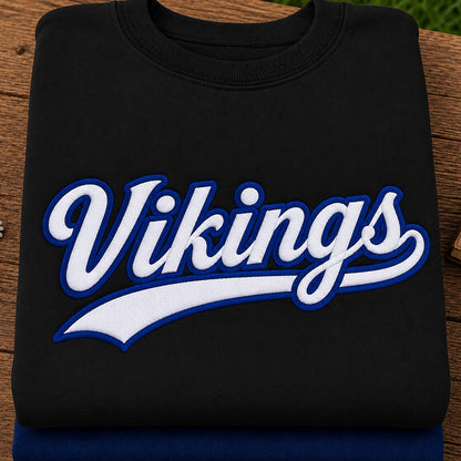 Vikings Retro Appliqué Embroidered Sweatshirt