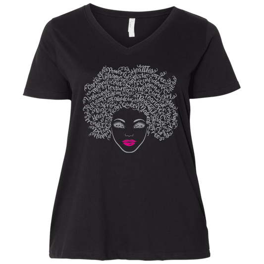 Natural Hair V-Neck T-Shirt