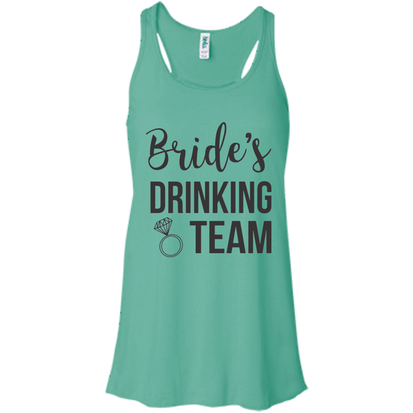 Bride's Drinking Team (Black) Flowy Racerback Tank
