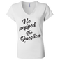He Popped The Question (Black) V-Neck T-Shirt